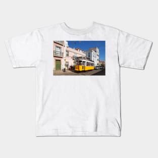 Tram in Alfama, Lisbon, Portugal Kids T-Shirt